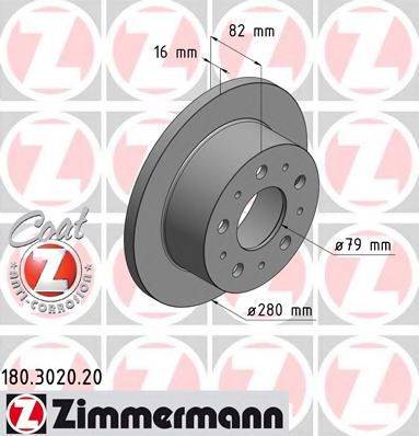 ZIMMERMANN 180302020 Тормозной диск