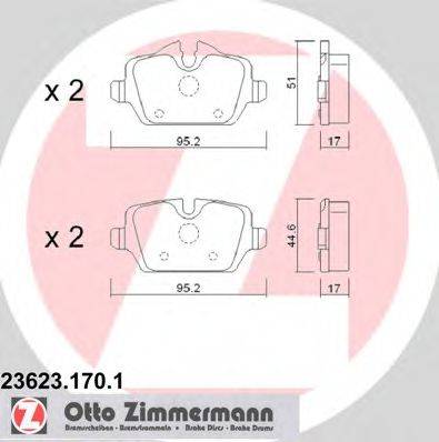 ZIMMERMANN 236231701 Комплект тормозных колодок, дисковый тормоз