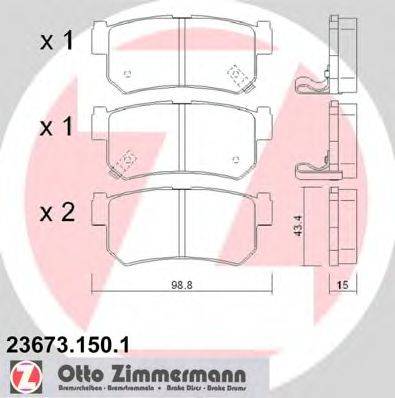 ZIMMERMANN 236731501 Комплект тормозных колодок, дисковый тормоз