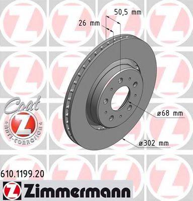 Тормозной диск ZIMMERMANN 610.1199.20