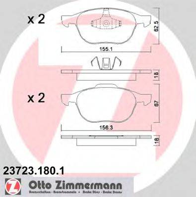 ZIMMERMANN 237231801 Комплект тормозных колодок, дисковый тормоз