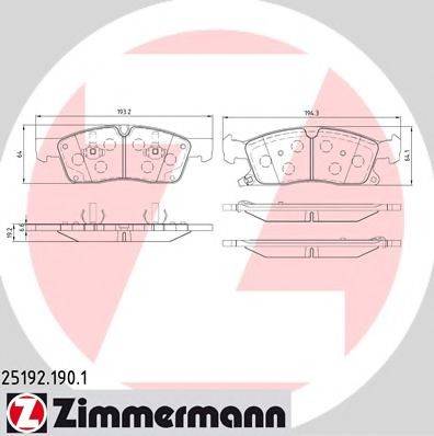 ZIMMERMANN 251921901 Комплект тормозных колодок, дисковый тормоз