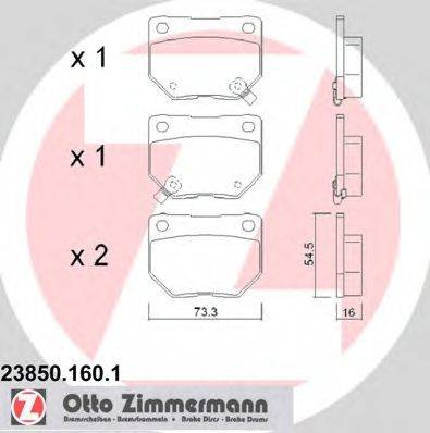 ZIMMERMANN 238501601 Комплект тормозных колодок, дисковый тормоз