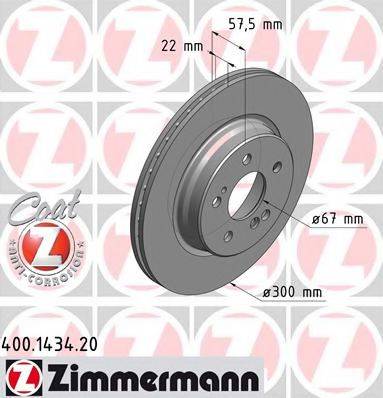 Тормозной диск ZIMMERMANN 400.1434.20