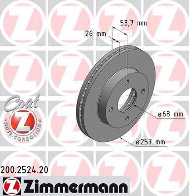 ZIMMERMANN 200252420 Тормозной диск