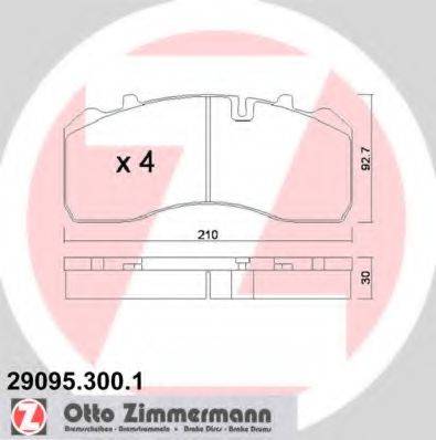 ZIMMERMANN 290953001 Комплект тормозных колодок, дисковый тормоз