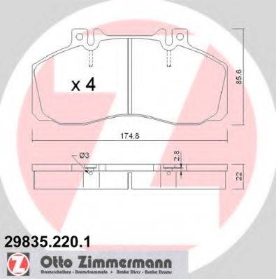 ZIMMERMANN 298352201 Комплект гальмівних колодок, дискове гальмо
