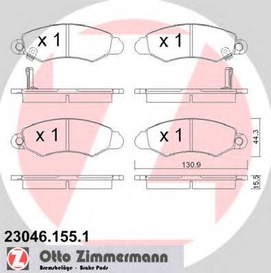 Комплект гальмівних колодок, дискове гальмо ZIMMERMANN 23046.155.1