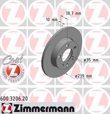 Тормозной диск ZIMMERMANN 600.3206.20