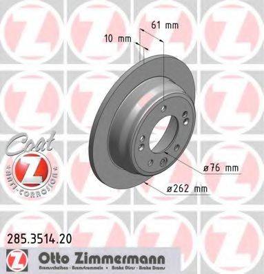 гальмівний диск ZIMMERMANN 285.3514.20