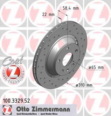 гальмівний диск ZIMMERMANN 100.3329.52