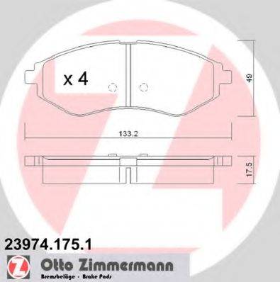 ZIMMERMANN 239741751 Комплект тормозных колодок, дисковый тормоз