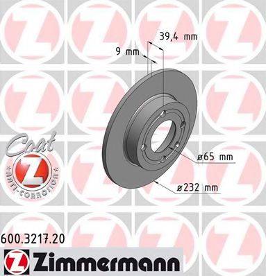 Тормозной диск ZIMMERMANN 600.3217.20