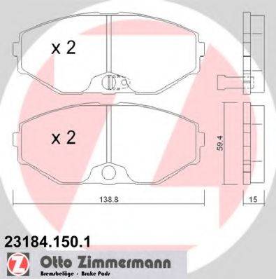 ZIMMERMANN 231841501 Комплект тормозных колодок, дисковый тормоз