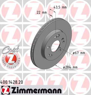 ZIMMERMANN 400142820 Тормозной диск