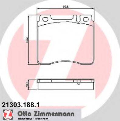 ZIMMERMANN 213031881 Комплект тормозных колодок, дисковый тормоз