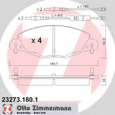 ZIMMERMANN 232731801 Комплект тормозных колодок, дисковый тормоз