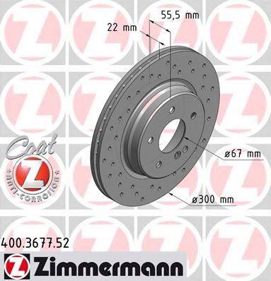 Тормозной диск ZIMMERMANN 400.3677.52