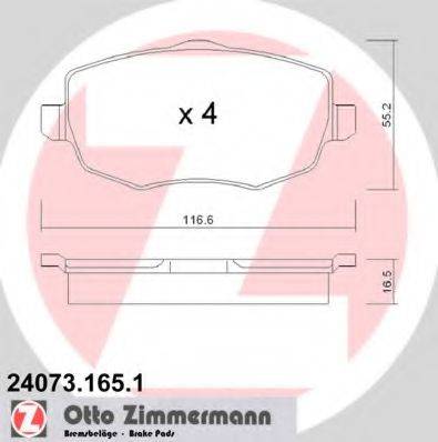 ZIMMERMANN 240731651 Комплект тормозных колодок, дисковый тормоз