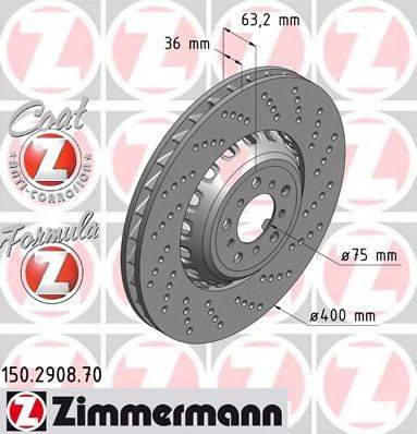 Тормозной диск ZIMMERMANN 150.2908.70