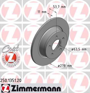 ZIMMERMANN 250135120 гальмівний диск
