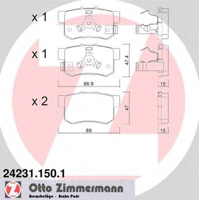 ZIMMERMANN 242311501 Комплект тормозных колодок, дисковый тормоз