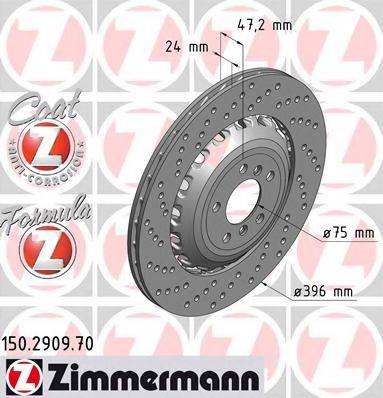 Тормозной диск ZIMMERMANN 150.2909.70