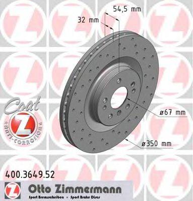 ZIMMERMANN 400364952 Тормозной диск