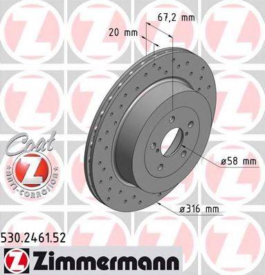 ZIMMERMANN 530246152 Тормозной диск