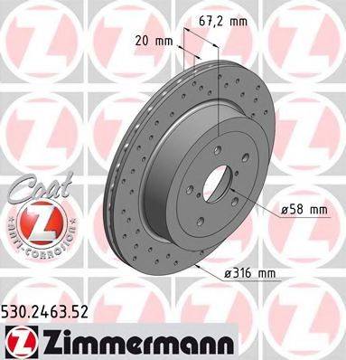 ZIMMERMANN 530246352 Тормозной диск