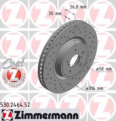 ZIMMERMANN 530246452 Тормозной диск