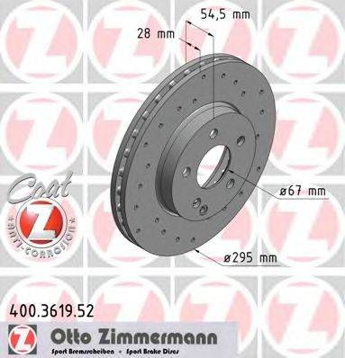 гальмівний диск ZIMMERMANN 400.3619.52