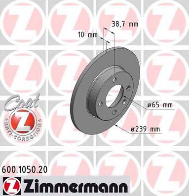 ZIMMERMANN 600105020 Тормозной диск