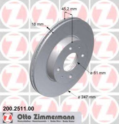 Тормозной диск ZIMMERMANN 200.2511.00