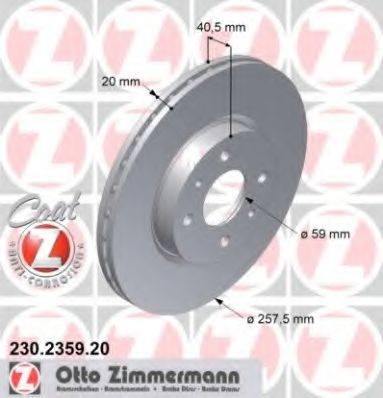 гальмівний диск ZIMMERMANN 230.2359.20