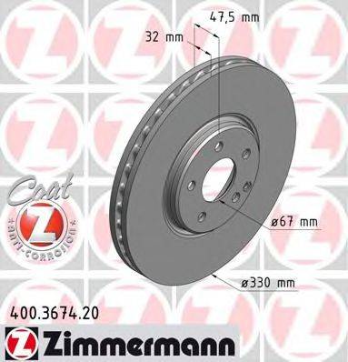 Тормозной диск ZIMMERMANN 400.3674.20
