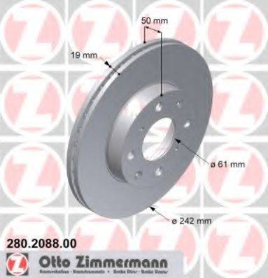ZIMMERMANN 280208800 Тормозной диск