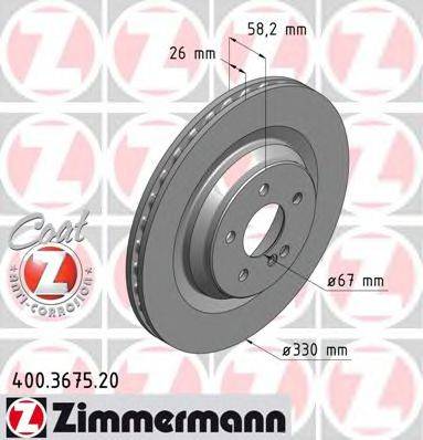 ZIMMERMANN 400367520 Тормозной диск