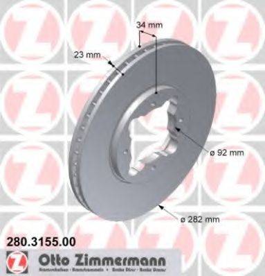 Тормозной диск ZIMMERMANN 280.3155.00