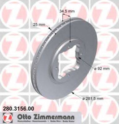 ZIMMERMANN 280315600 Тормозной диск