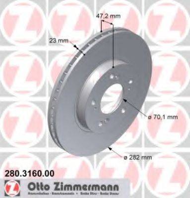 ZIMMERMANN 280316000 Тормозной диск