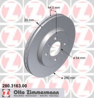 ZIMMERMANN 280316300 гальмівний диск