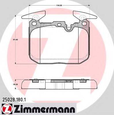 ZIMMERMANN 250281801 Комплект тормозных колодок, дисковый тормоз