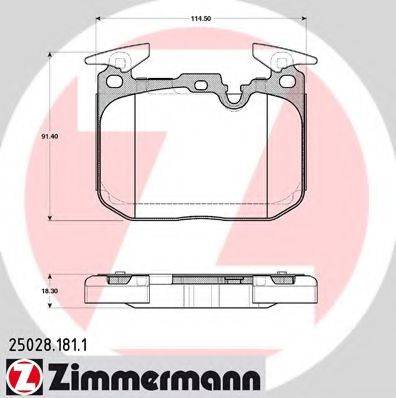 ZIMMERMANN 250281811 Комплект тормозных колодок, дисковый тормоз