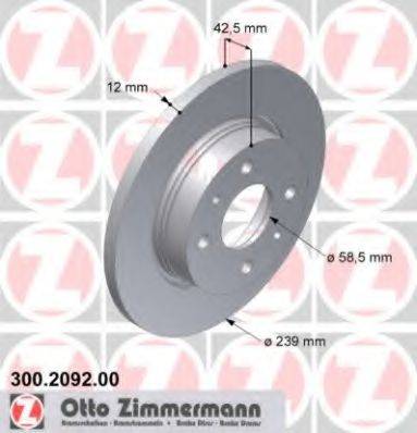 ZIMMERMANN 300209200 гальмівний диск