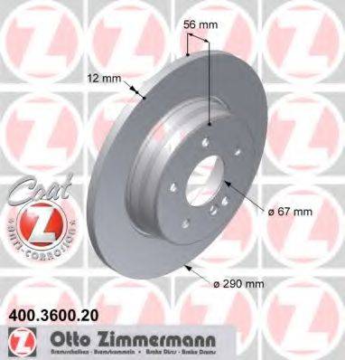 гальмівний диск ZIMMERMANN 400.3600.20