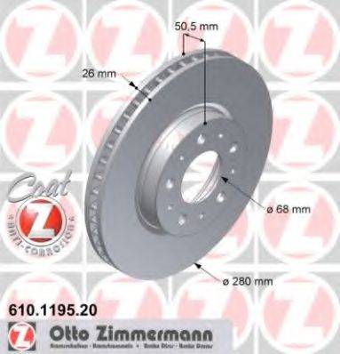ZIMMERMANN 610119520 Тормозной диск