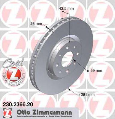 ZIMMERMANN 230236620 Тормозной диск