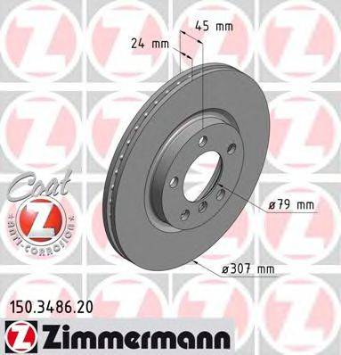 Тормозной диск ZIMMERMANN 150.3486.20