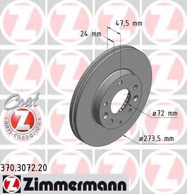 ZIMMERMANN 370307220 Тормозной диск
